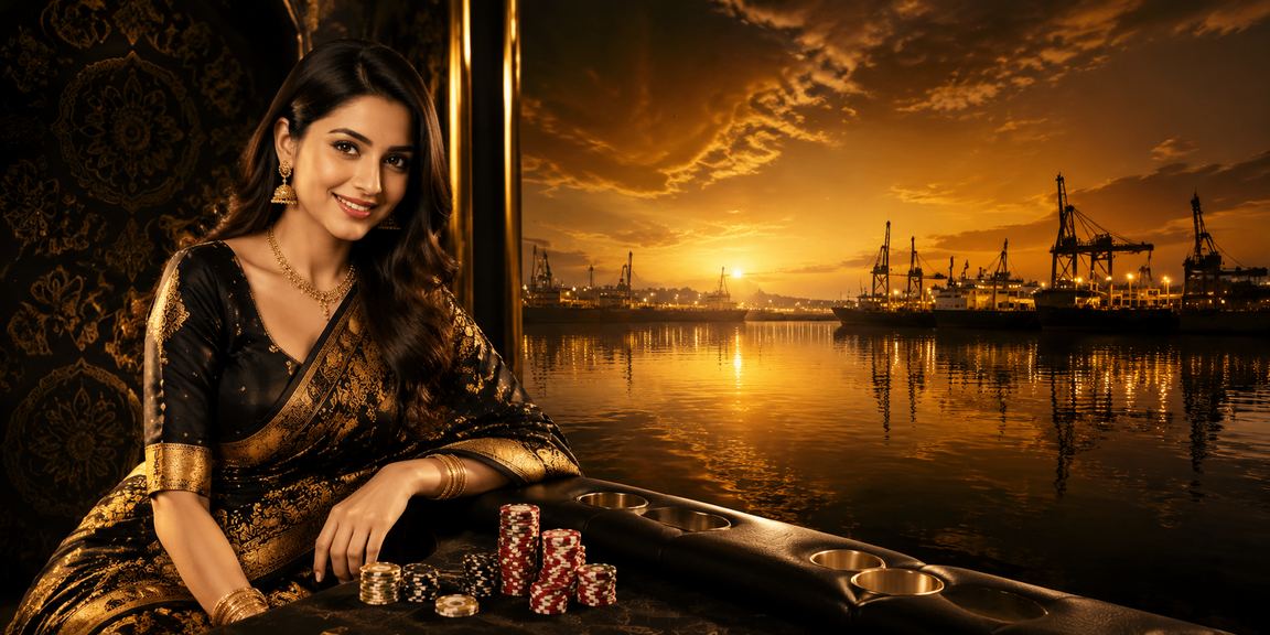 খুলনার একজন বাংলাদেশি মডেল রামি কার্ড গেম উপভোগ করছেন
